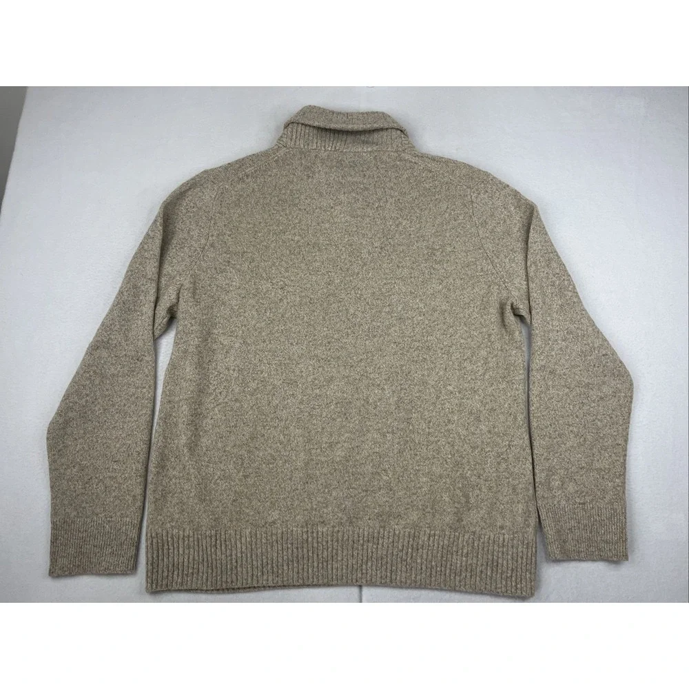 J. Crew Mens XL Brown Shawl Collar Merino Wool Pullover Sweater J7736